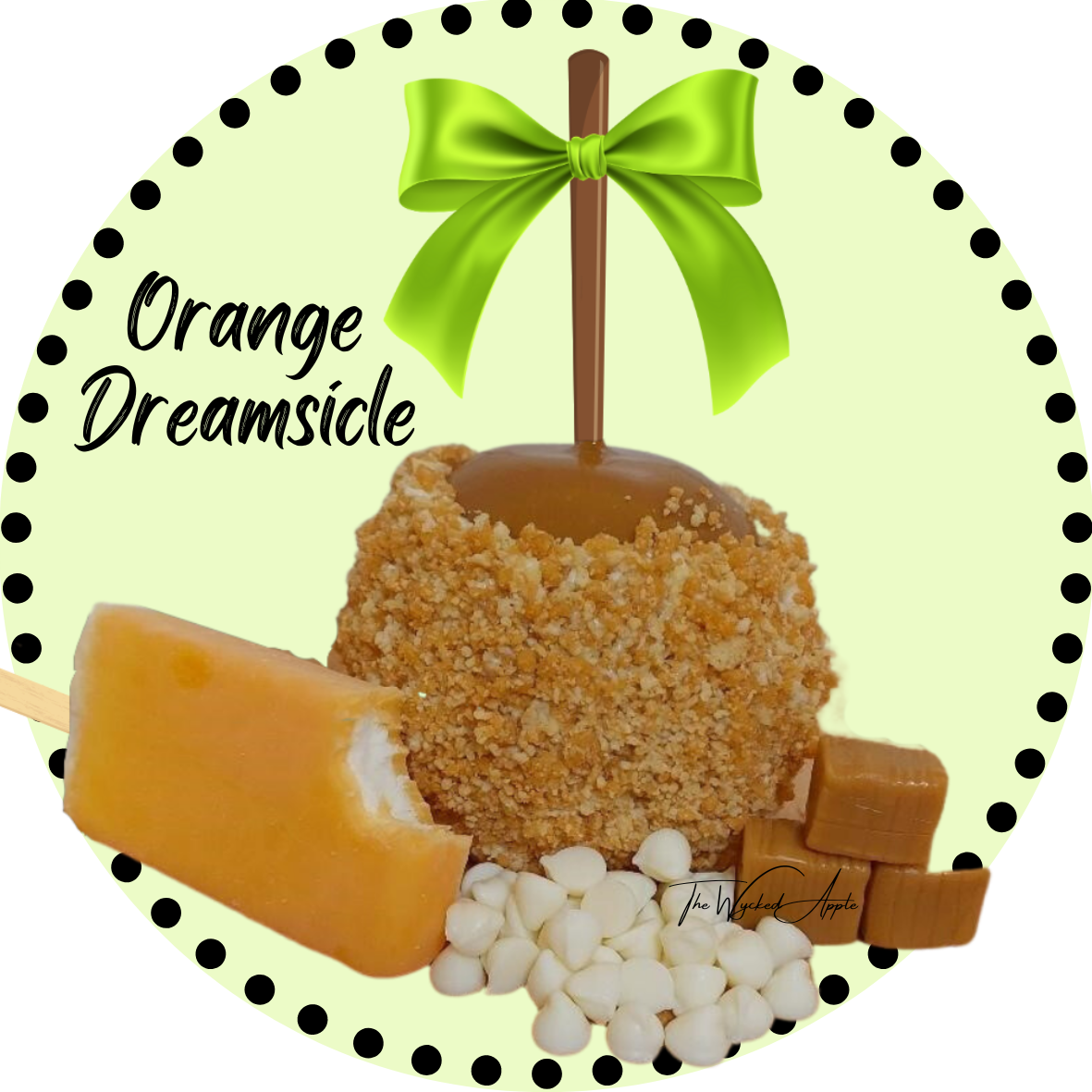 Orange Dreamsicle Caramel Apple