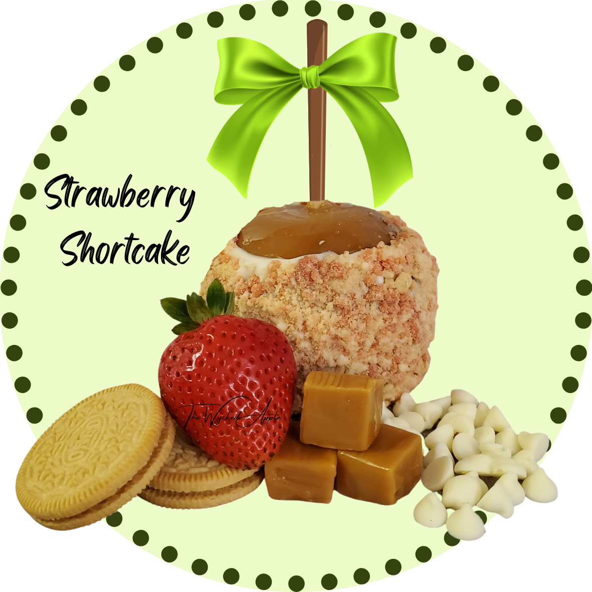 Strawberry Shortcake Caramel Apple